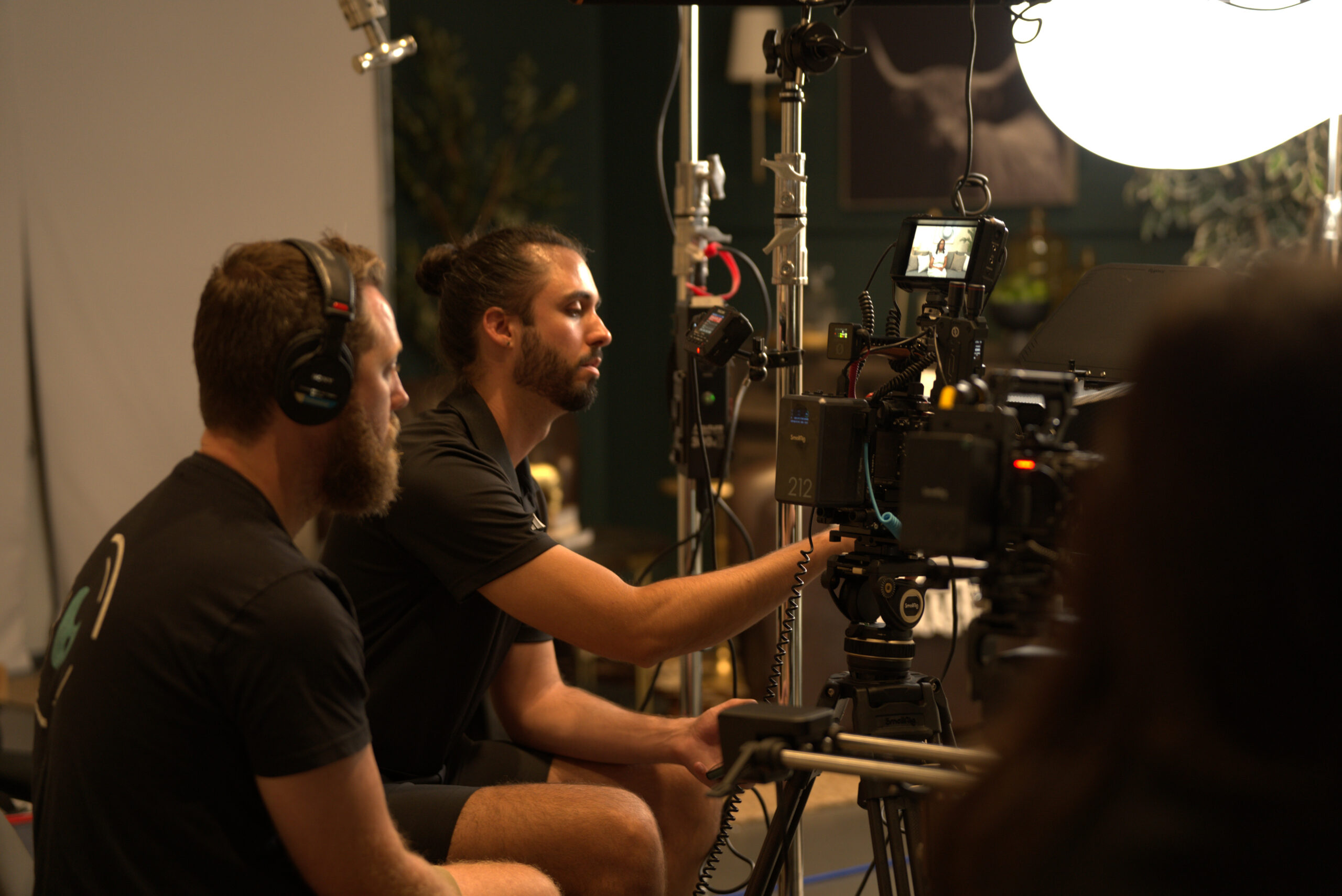 REVAMP Visuals crew filming a cinematic Meta video ad on professional cinema cameras